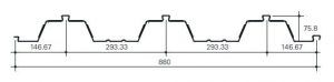 Perfil de forjado colaborante de 76mm. HB Paneles
